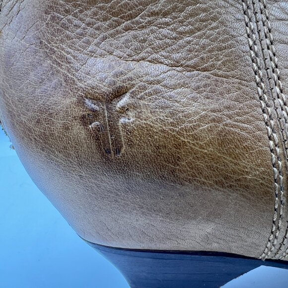 Frye Steffi Zip Short Camel 3477467 Leather Bootie Size 9 - Picture 2 of 12